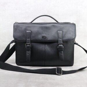 Ted Baker Black Leather Messenger Bag